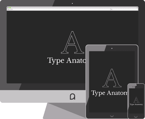 Type Anatomy Website on computer, tablet, and phone.