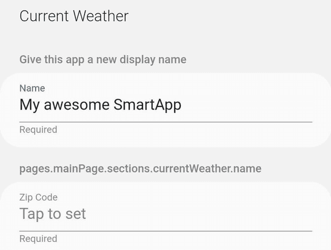 SmartThings app details screen